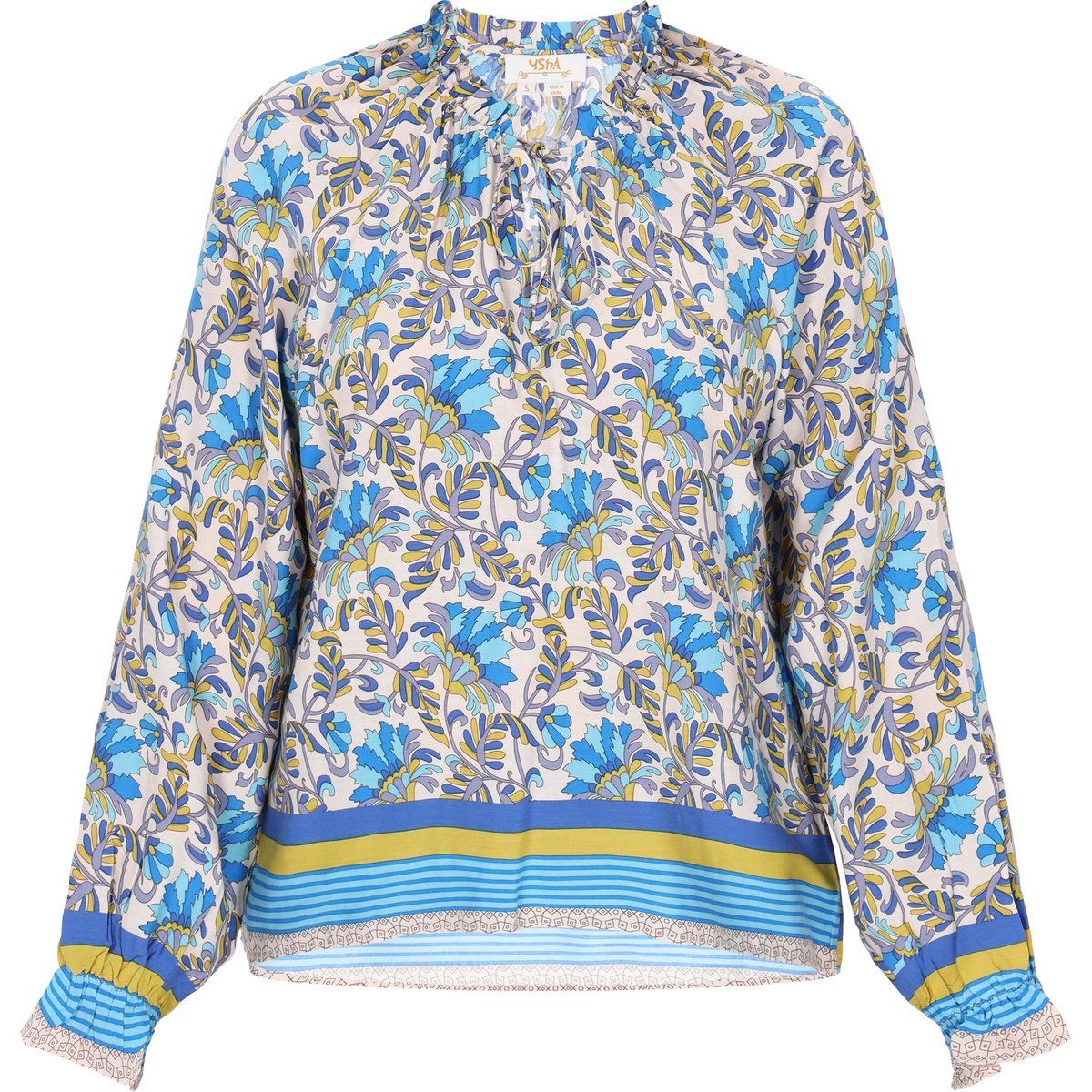 Fließende Boho-Bluse mit Blumenmuster