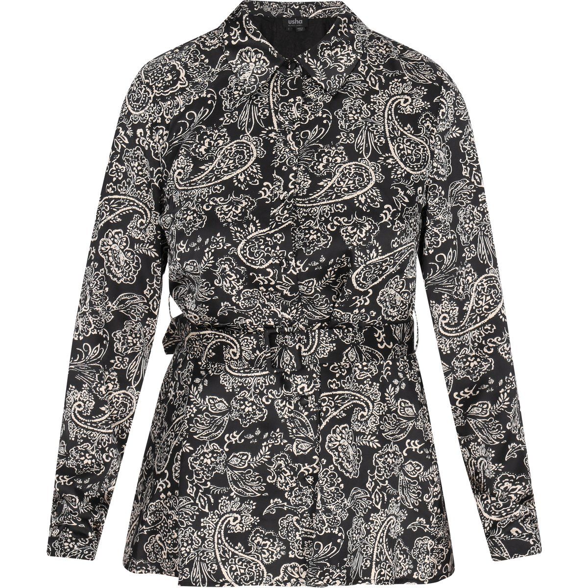 Paisley-Bluse mit Gürtel
