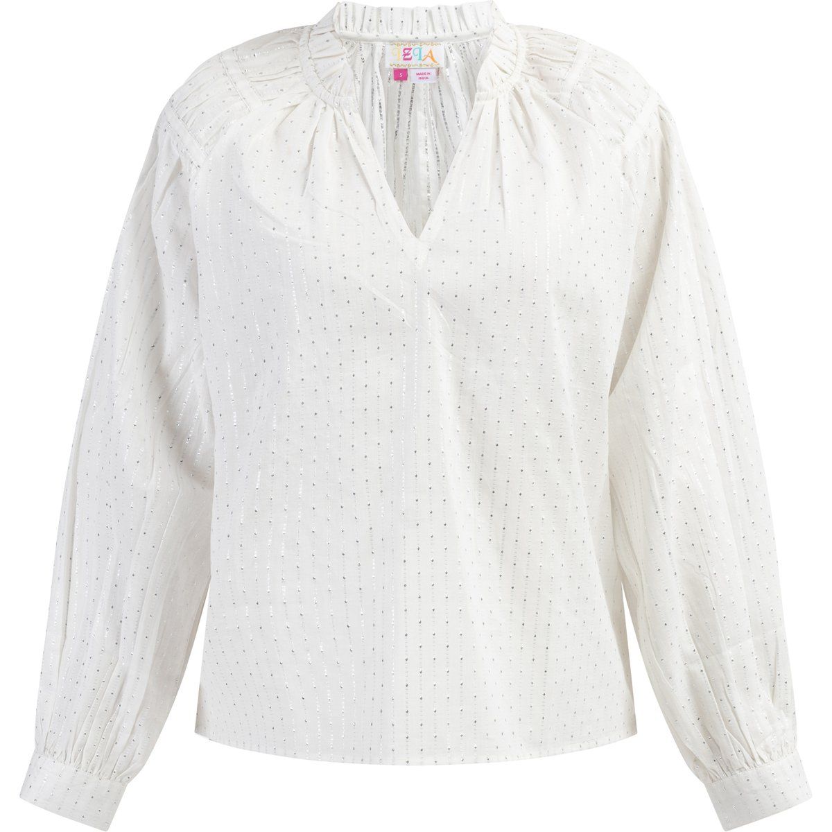 Baumwollbluse mit Metallic-Details