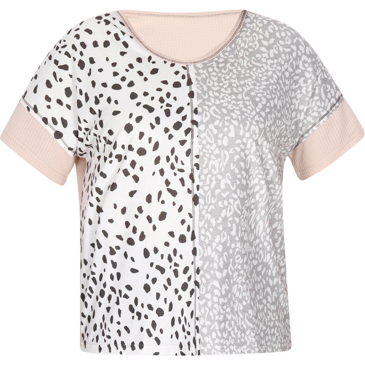Bluse mit gemischtem Animal-Print