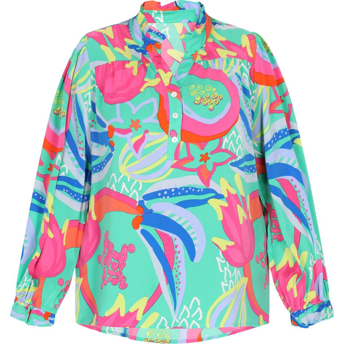 Vibrante Bluse mit abstraktem Muster