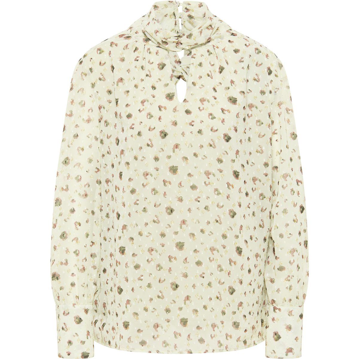 Bluse mit Stehkragen und Glitzerdetails