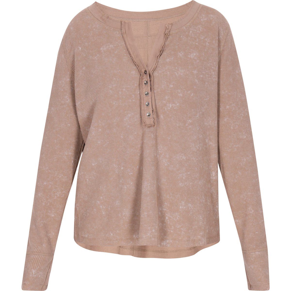 Strukturierter Waffelstrick Henley-Top