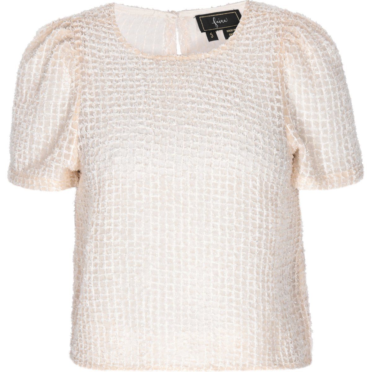 Strukturierte Bluse mit Puffärmeln