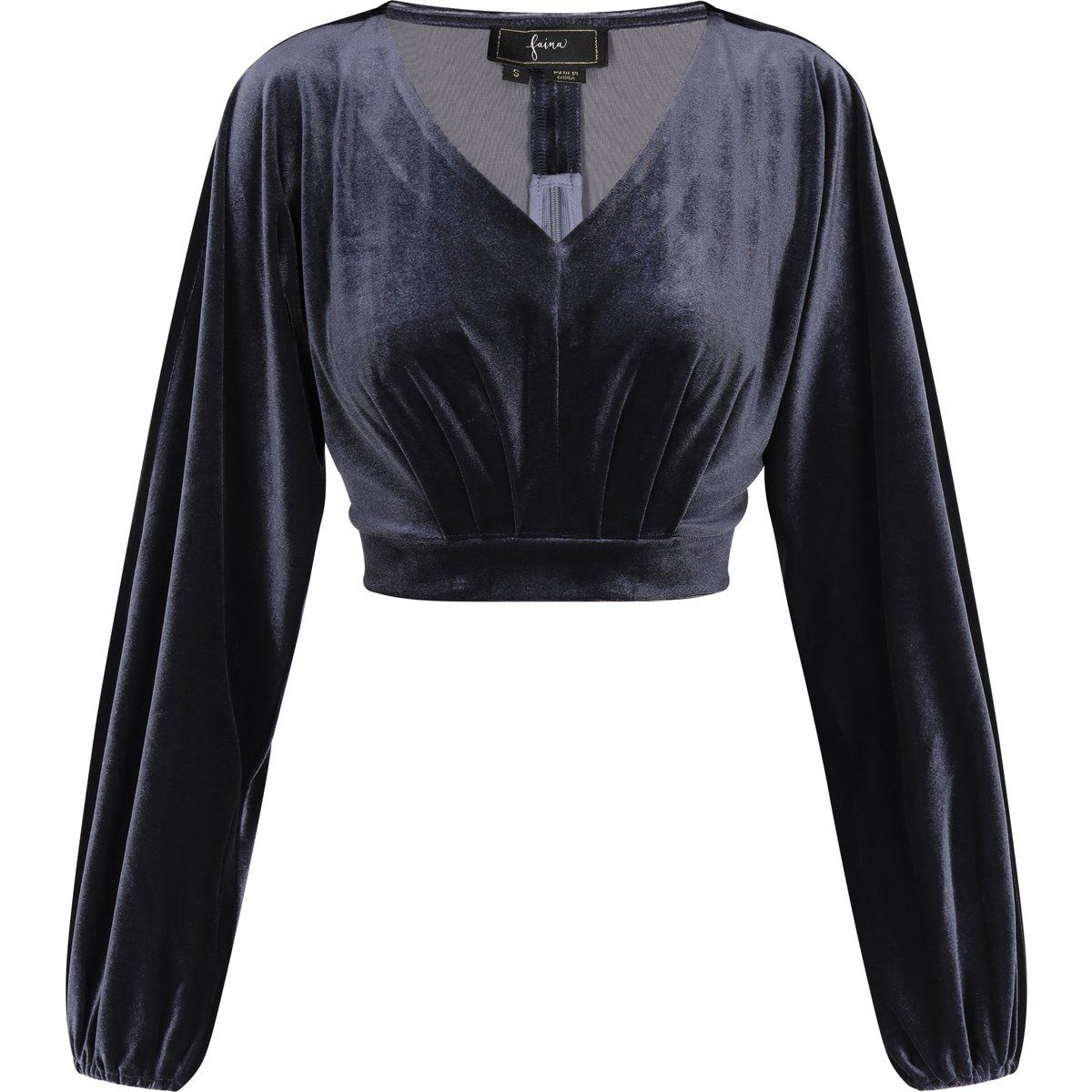 Elegante Samt-Crop-Bluse