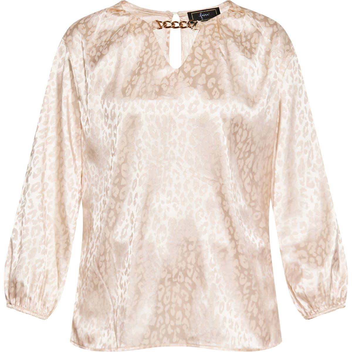 Jacquard-Leopardenbluse aus Satin