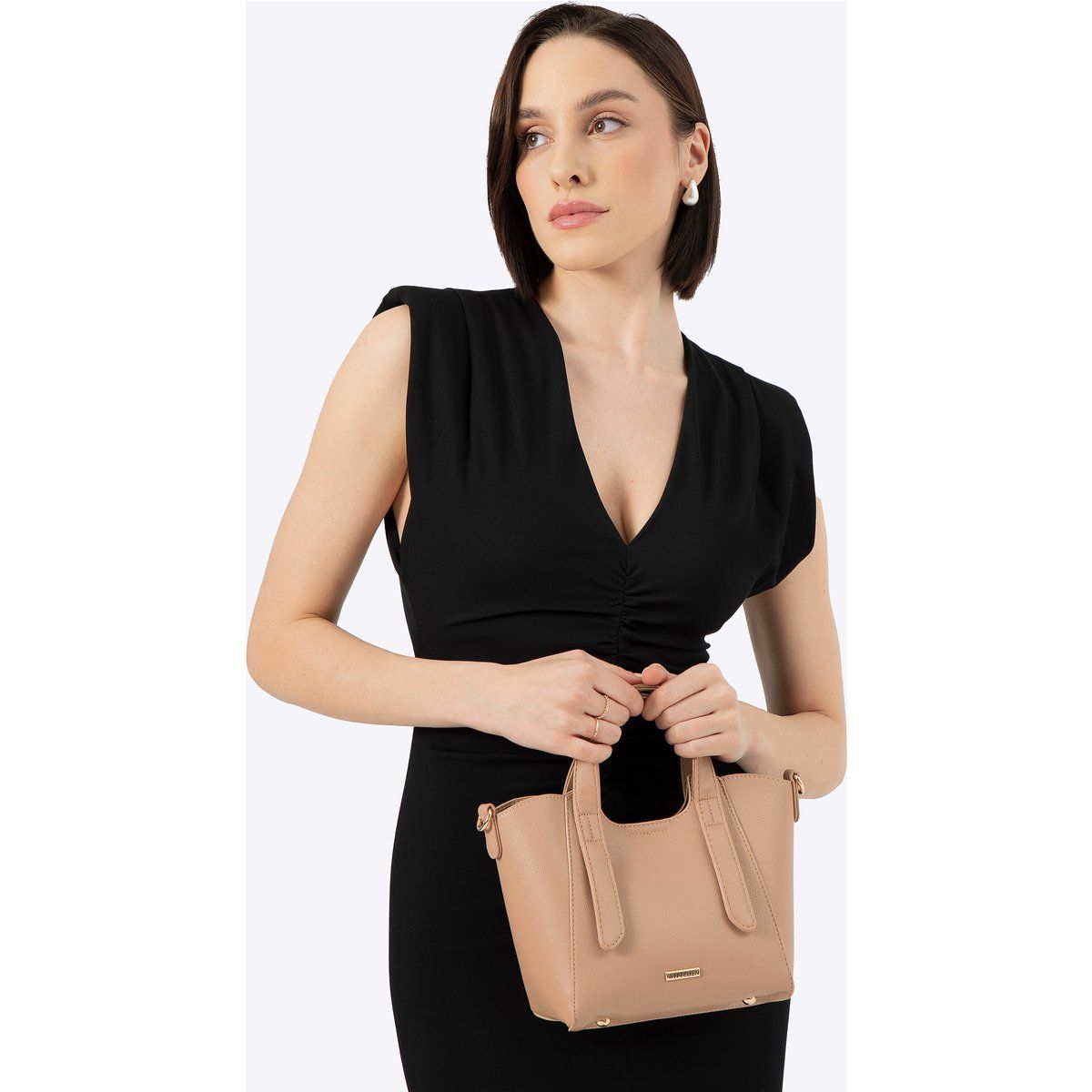Minimalistische Mini-Tote aus Öko-Leder