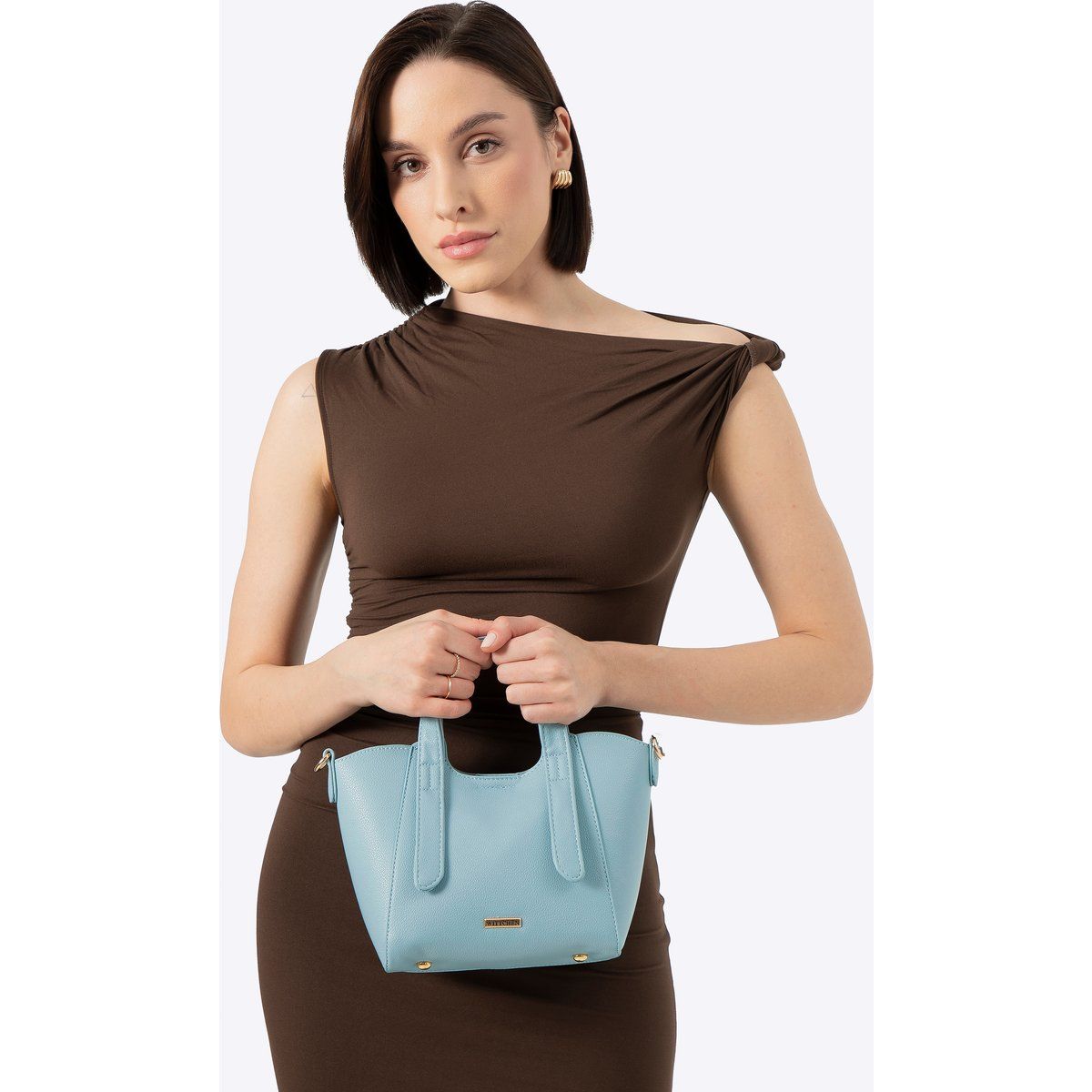 Minimalistische Mini-Tote aus Kunstleder