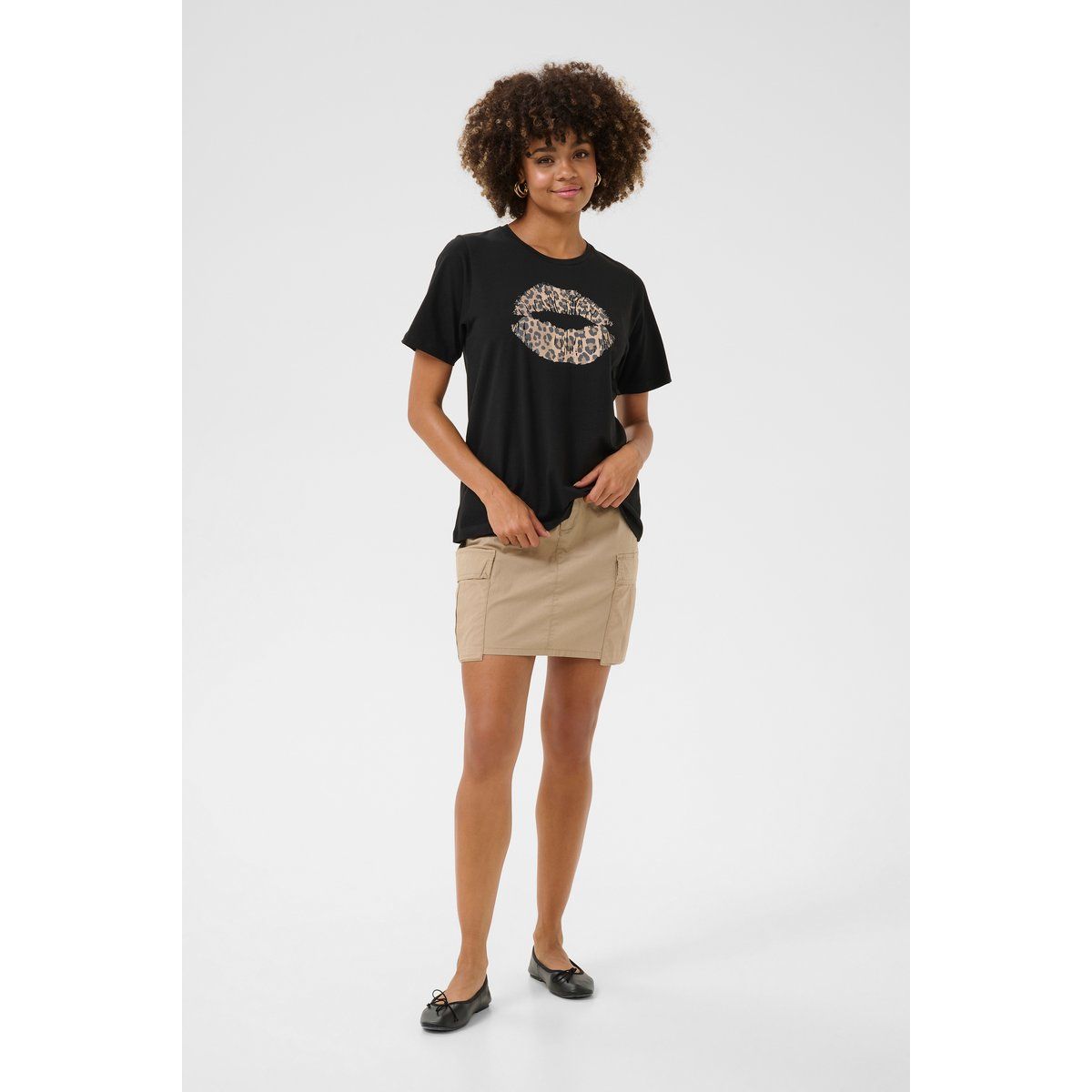 Relaxed Grafik-T-Shirt mit Kussmund