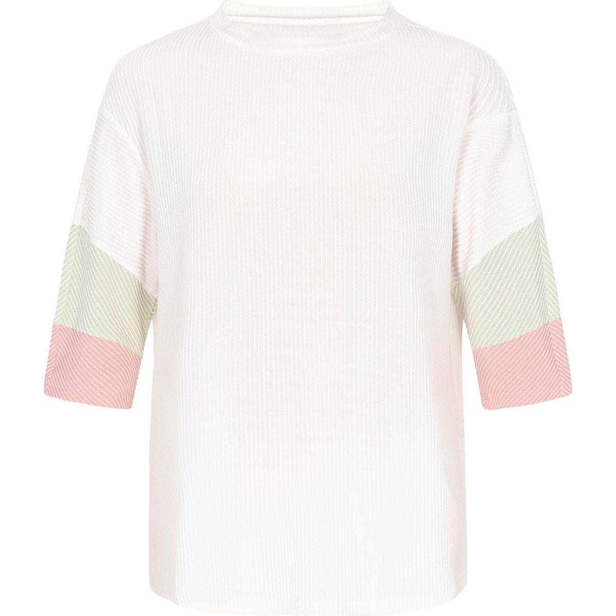 Strukturierte Color-Block Strickbluse