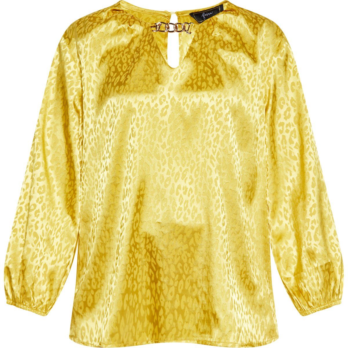 Jacquard-Bluse mit Leopardenmuster und Kette