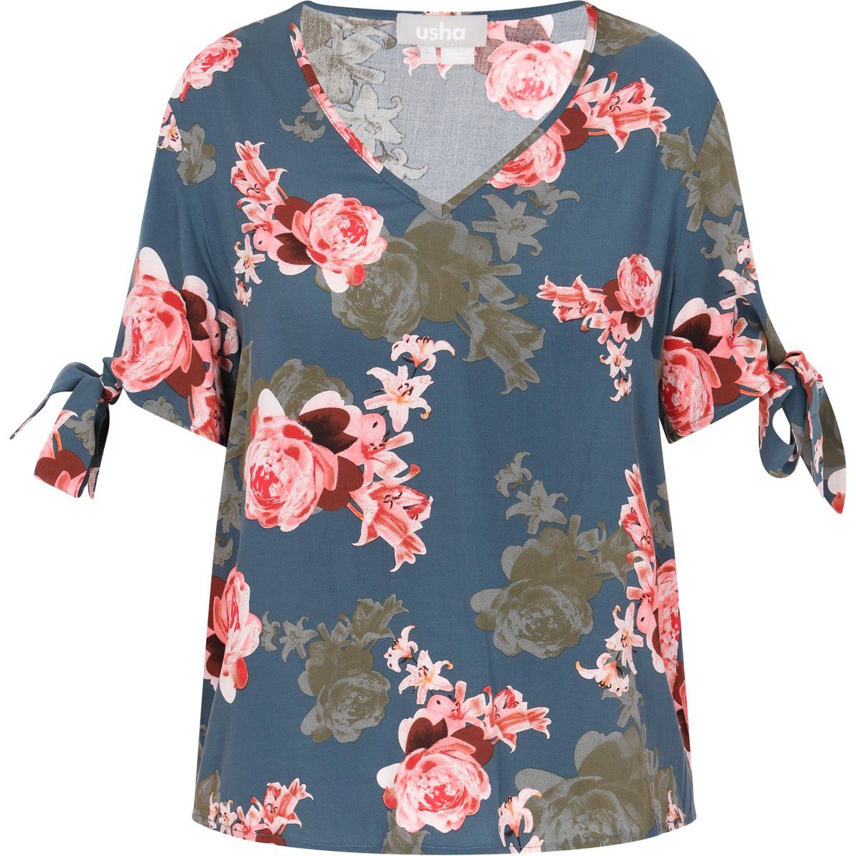 Florale Bluse mit Bindedetails
