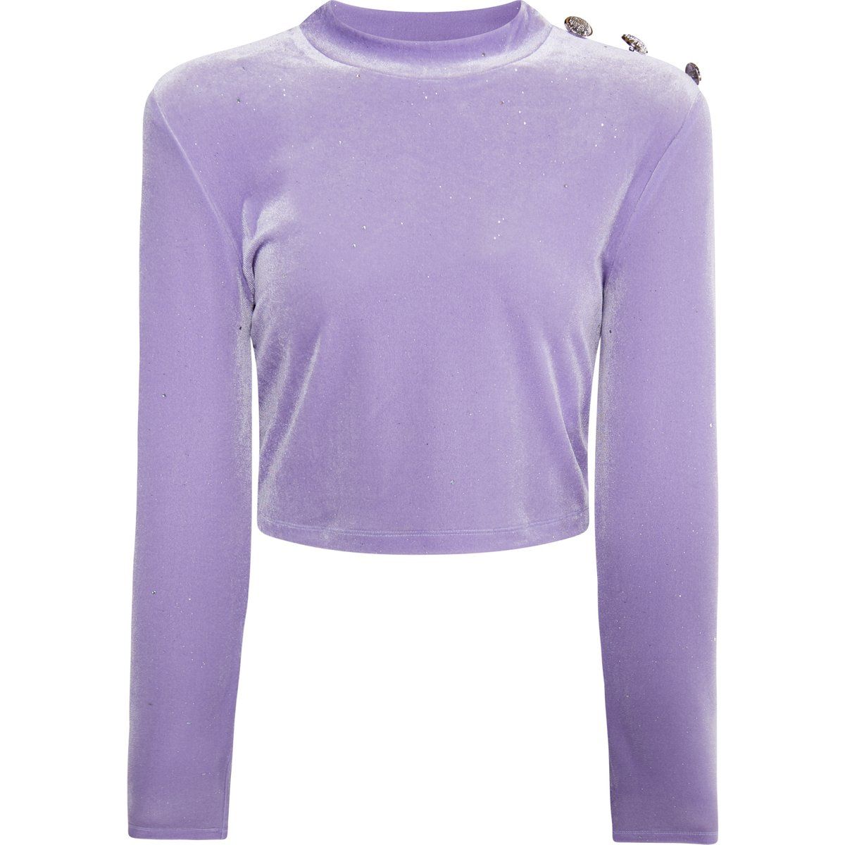 Glitzerndes Samt-Crop-Top