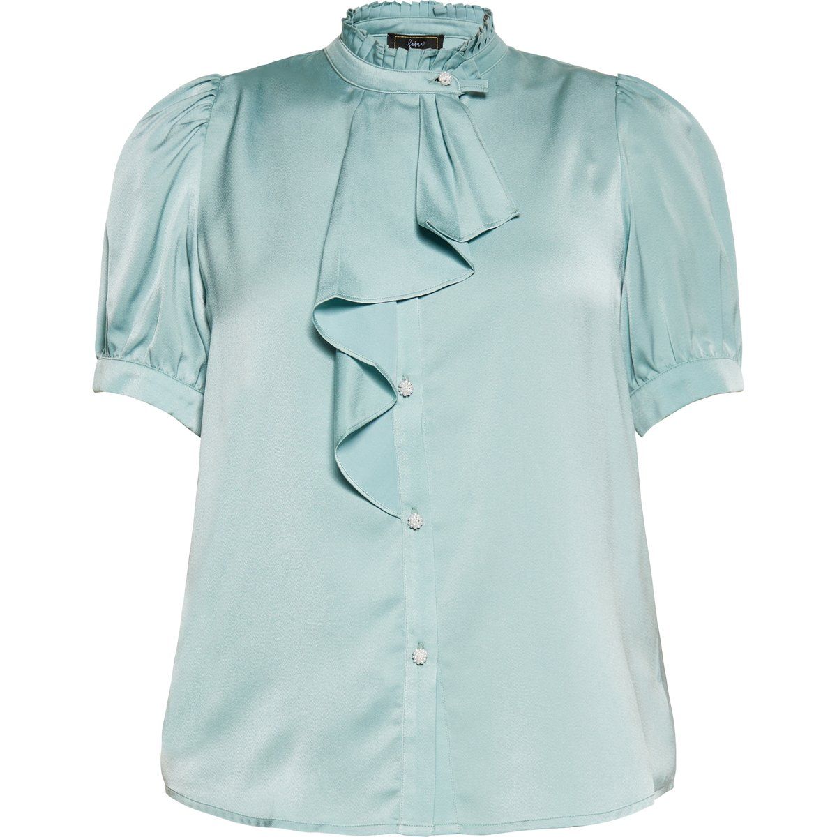 Elegante Satinbluse mit Jabot