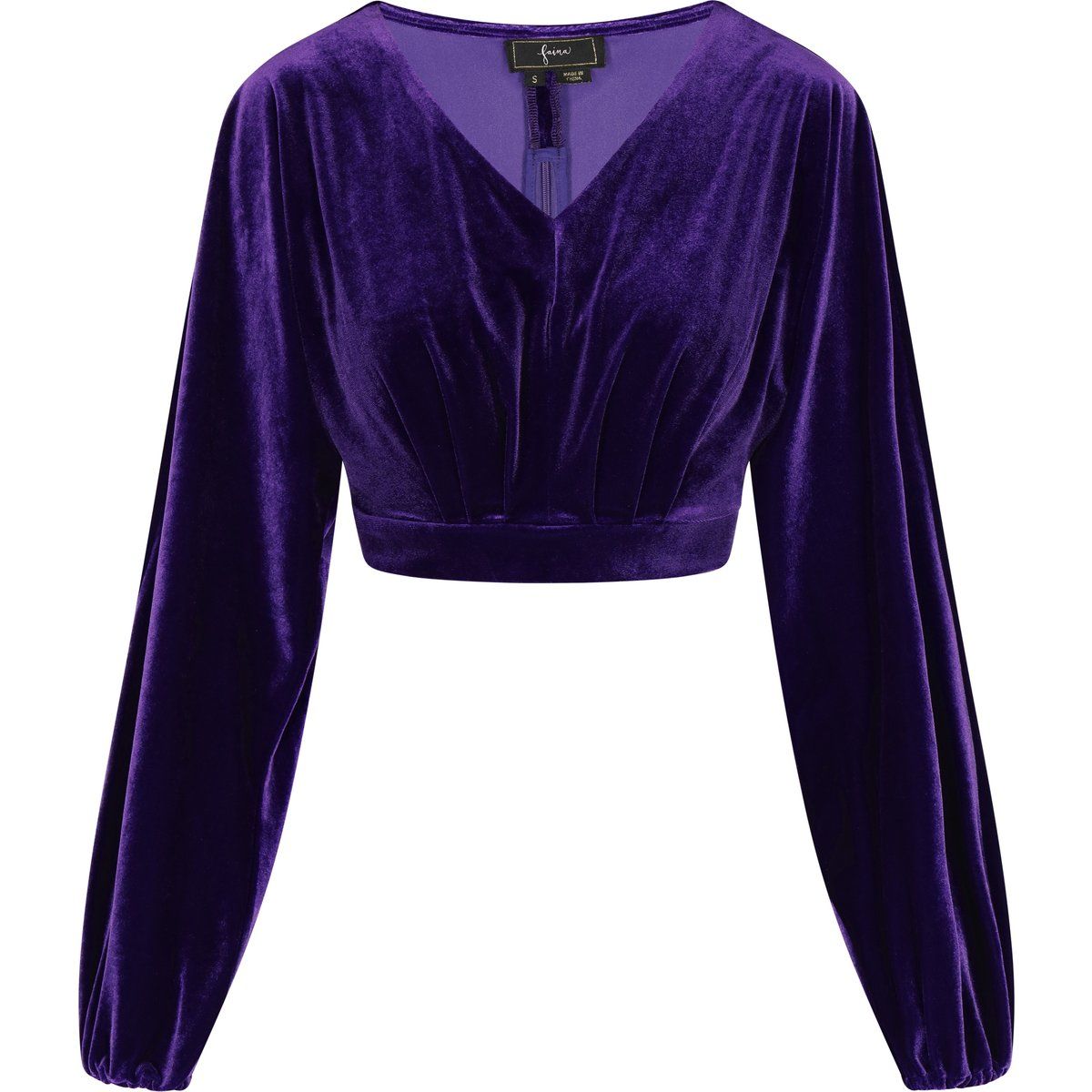 Elegante Samt-Crop-Bluse