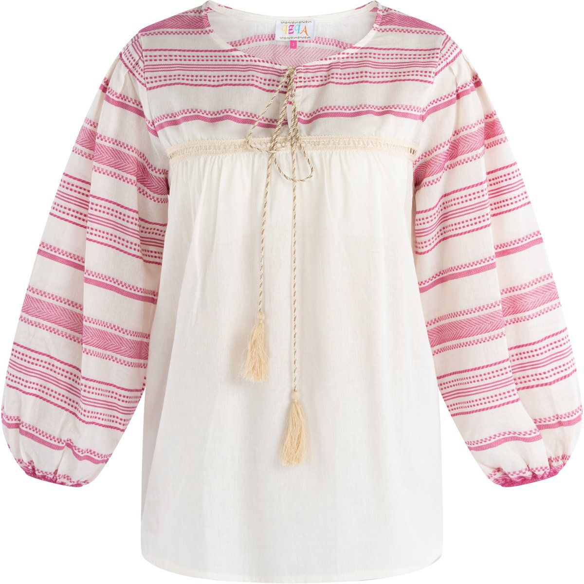 Boho-Bluse mit eingewebten Akzenten