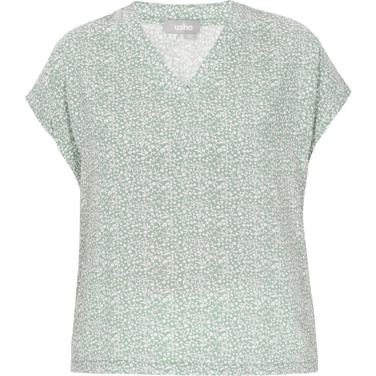 Bluse mit Flügelärmeln und Streublumenmuster