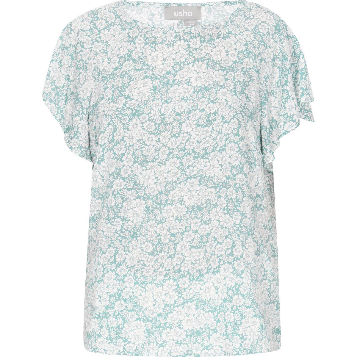 Romantische Kurzarmbluse mit Blumenprint