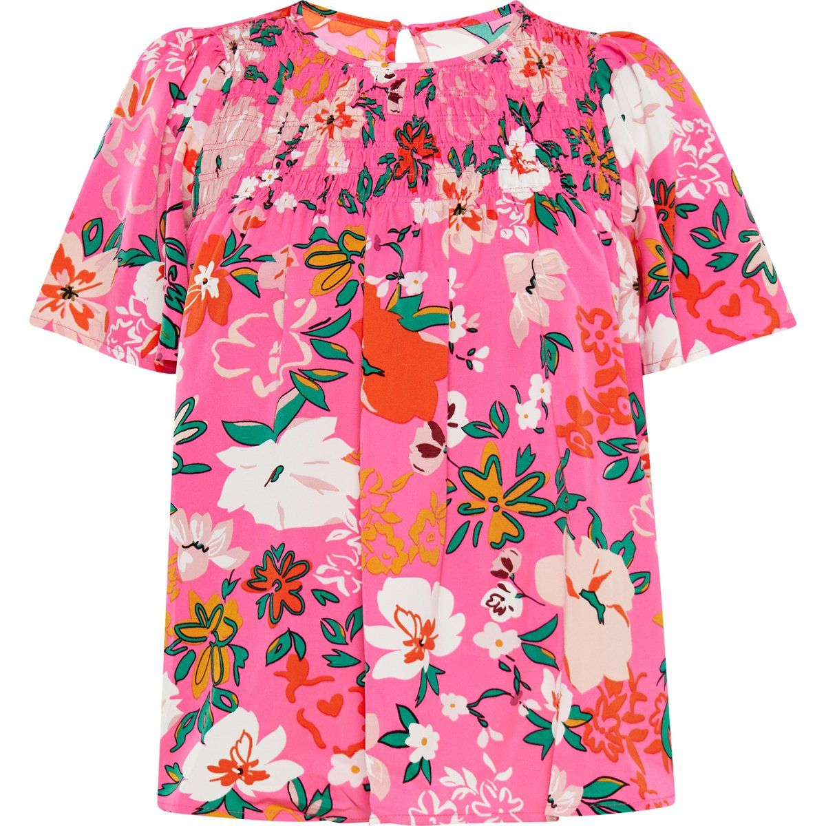 Fließende Bluse mit Blumenmuster