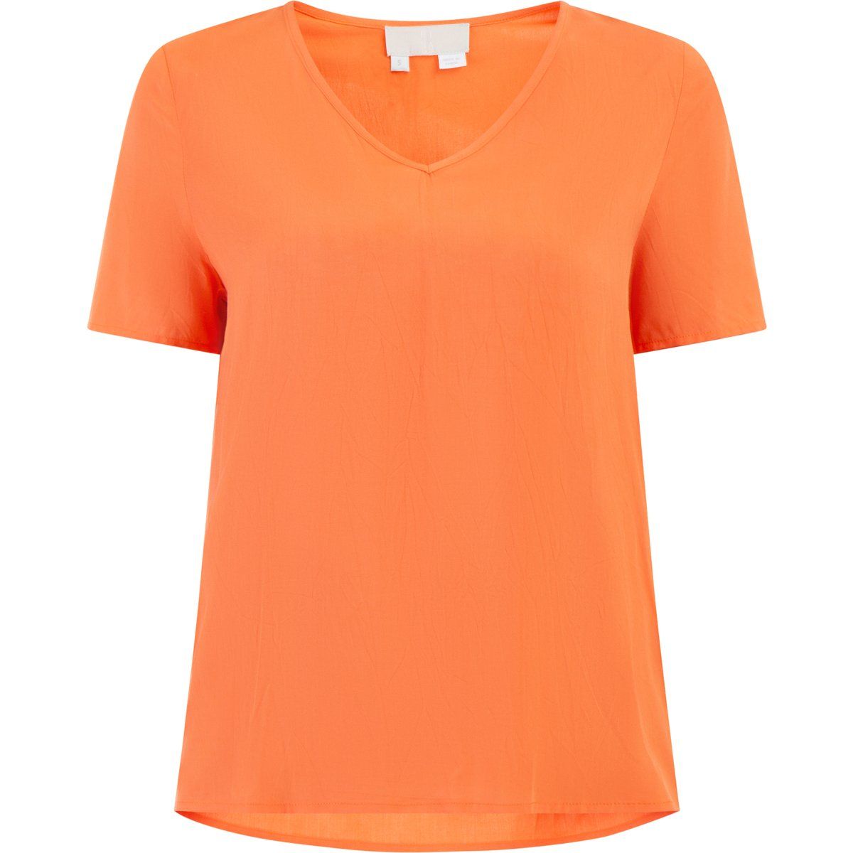 Viskose-Bluse mit V-Ausschnitt und Kurzarm