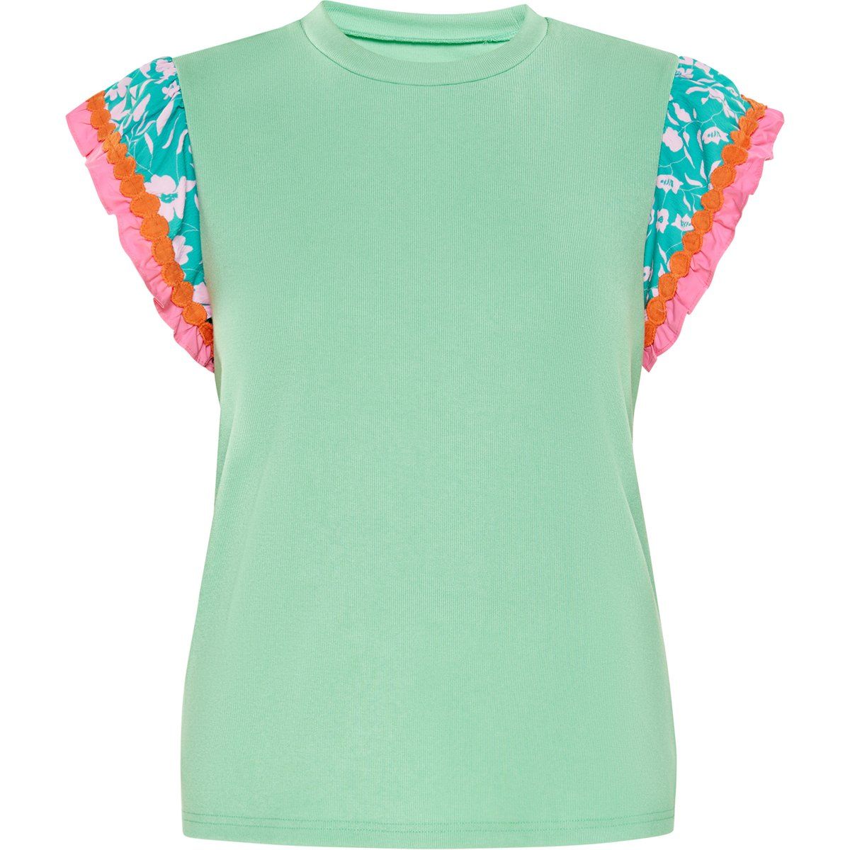 Top mit Flügelärmeln und Blumenmuster