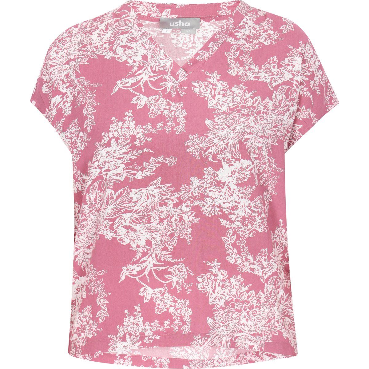 Kurzarmbluse mit floralem Print