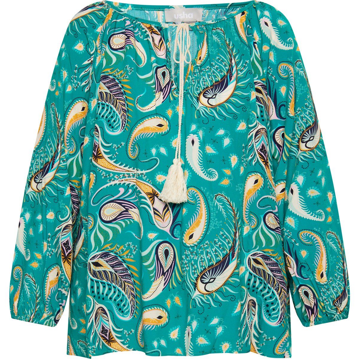 Paisley-Bluse mit Quastendetail