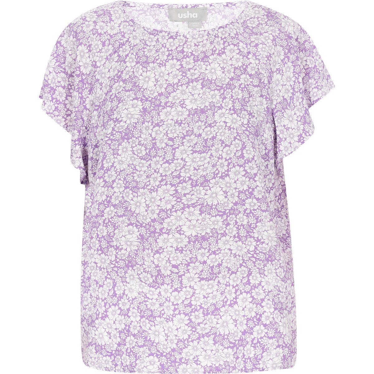 Bluse mit Blumenmuster und Flügelärmeln