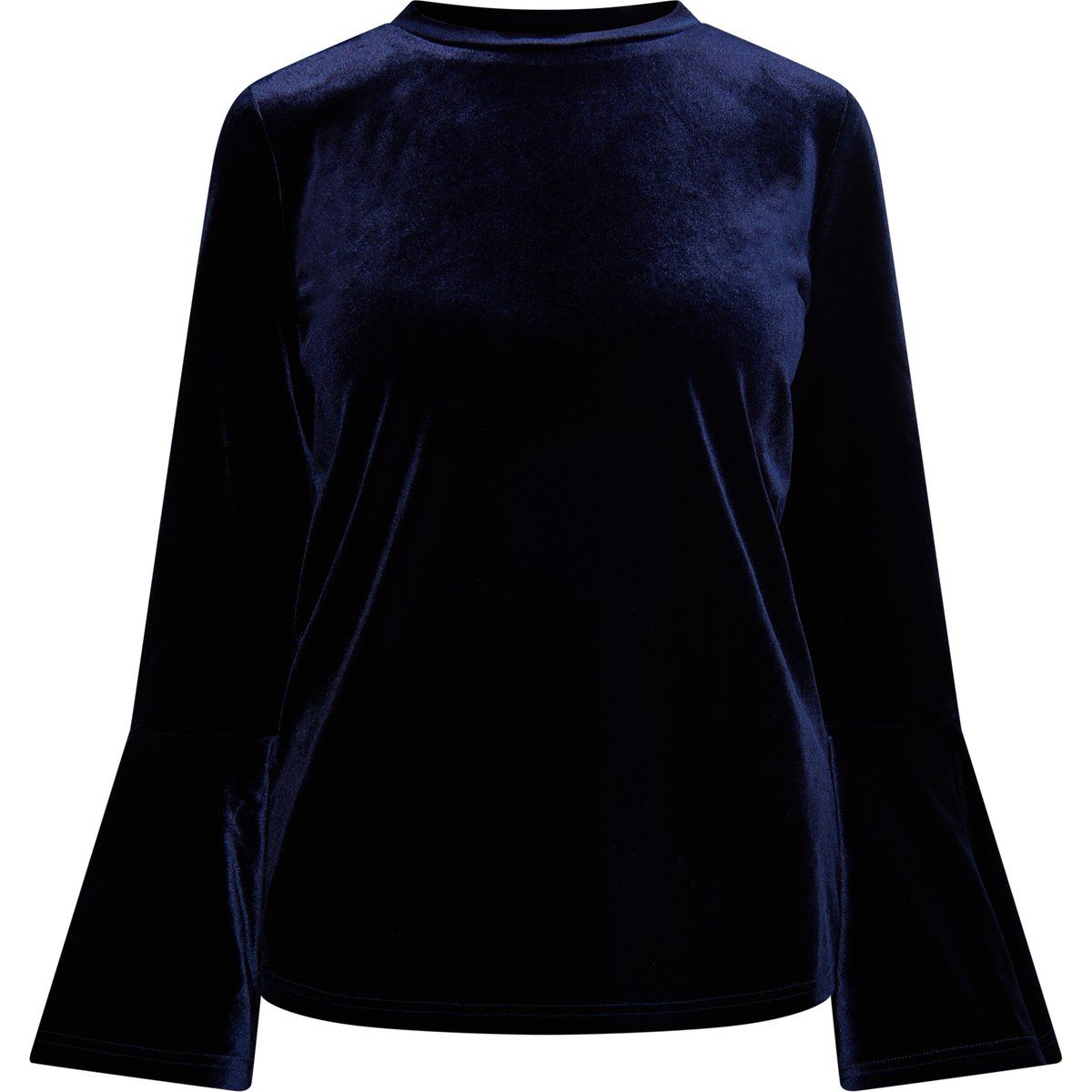 Elegantes Samtshirt mit Volant-Ärmeln