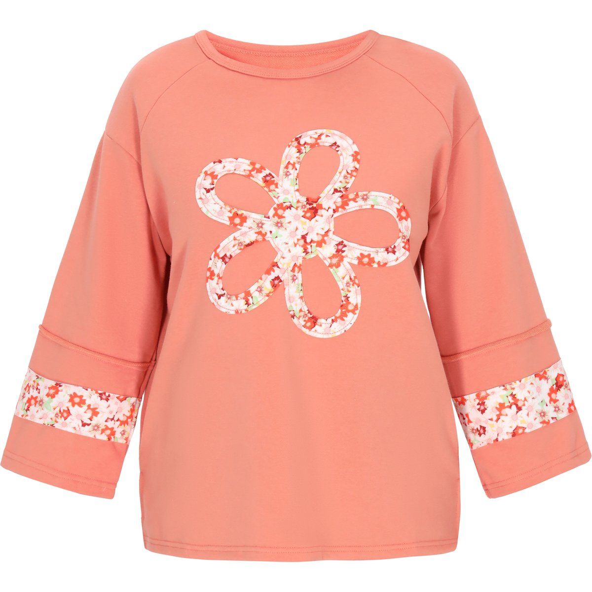 Lässiges Raglan-Top mit Blumendetails