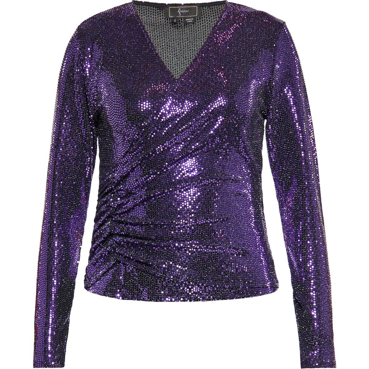 Glitzerndes Pailletten-Oberteil mit Raffung