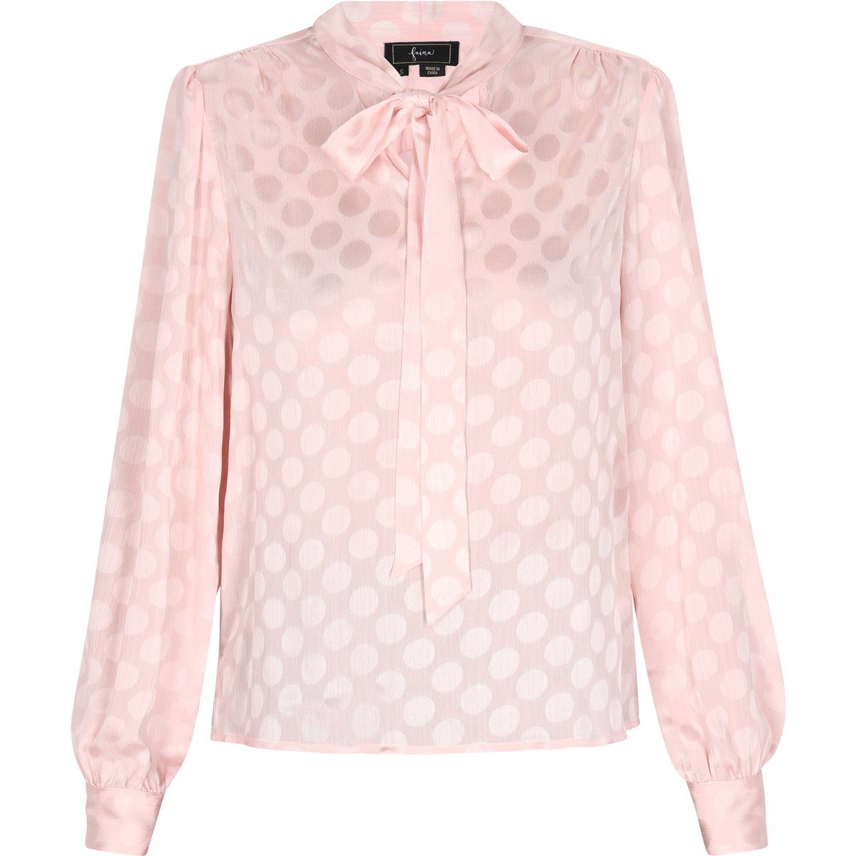 Elegante Schluppenbluse mit Punktemuster