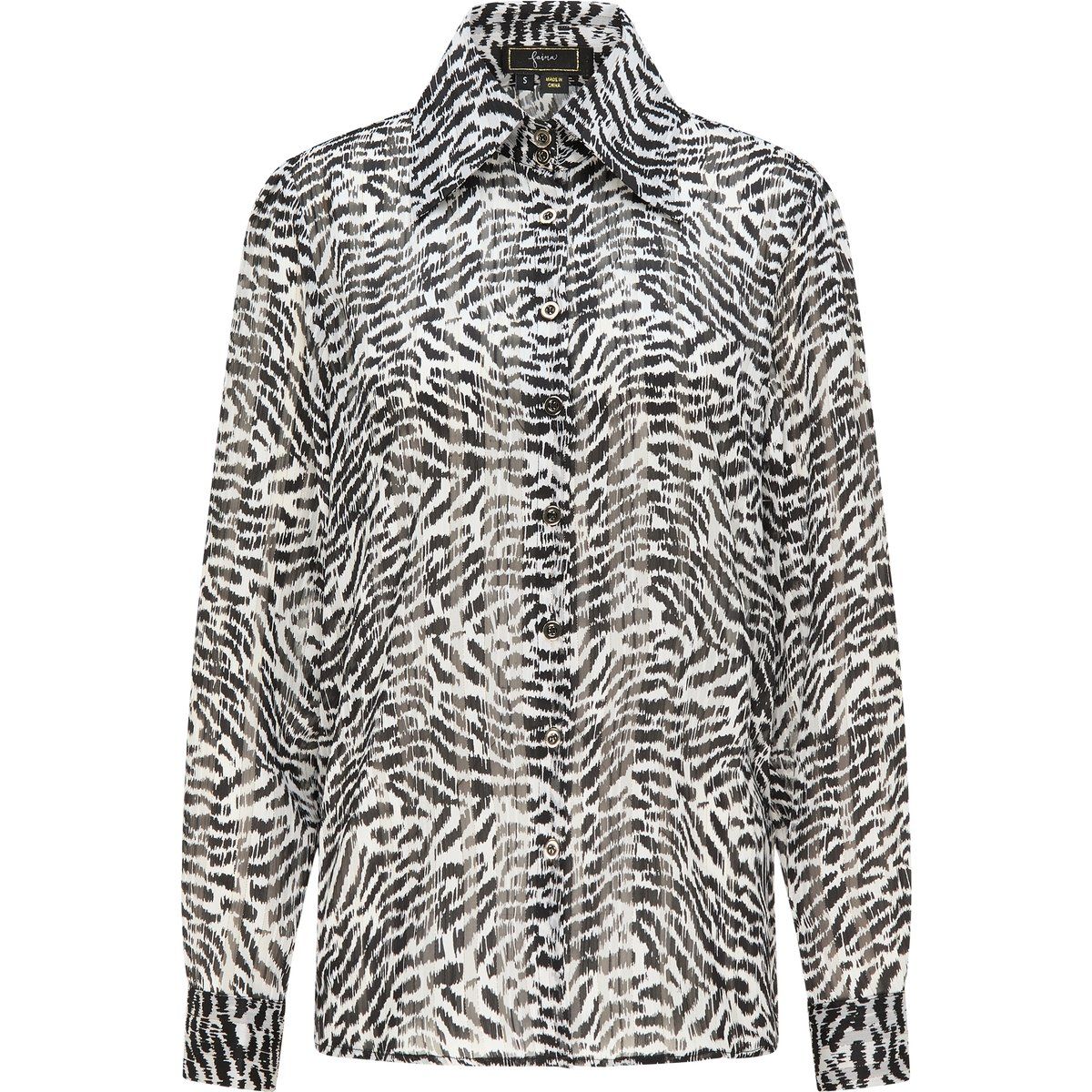 Semitransparente Bluse mit Tigerprint
