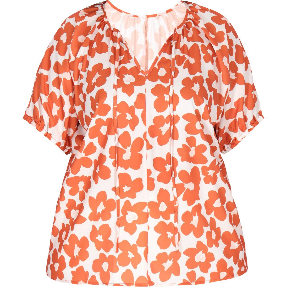 Fließende Bluse mit abstraktem Blumenmuster