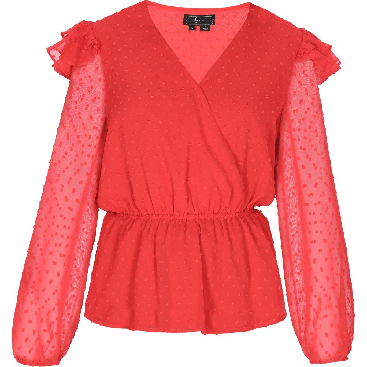 Plumetti-Wickelbluse mit Rüschen
