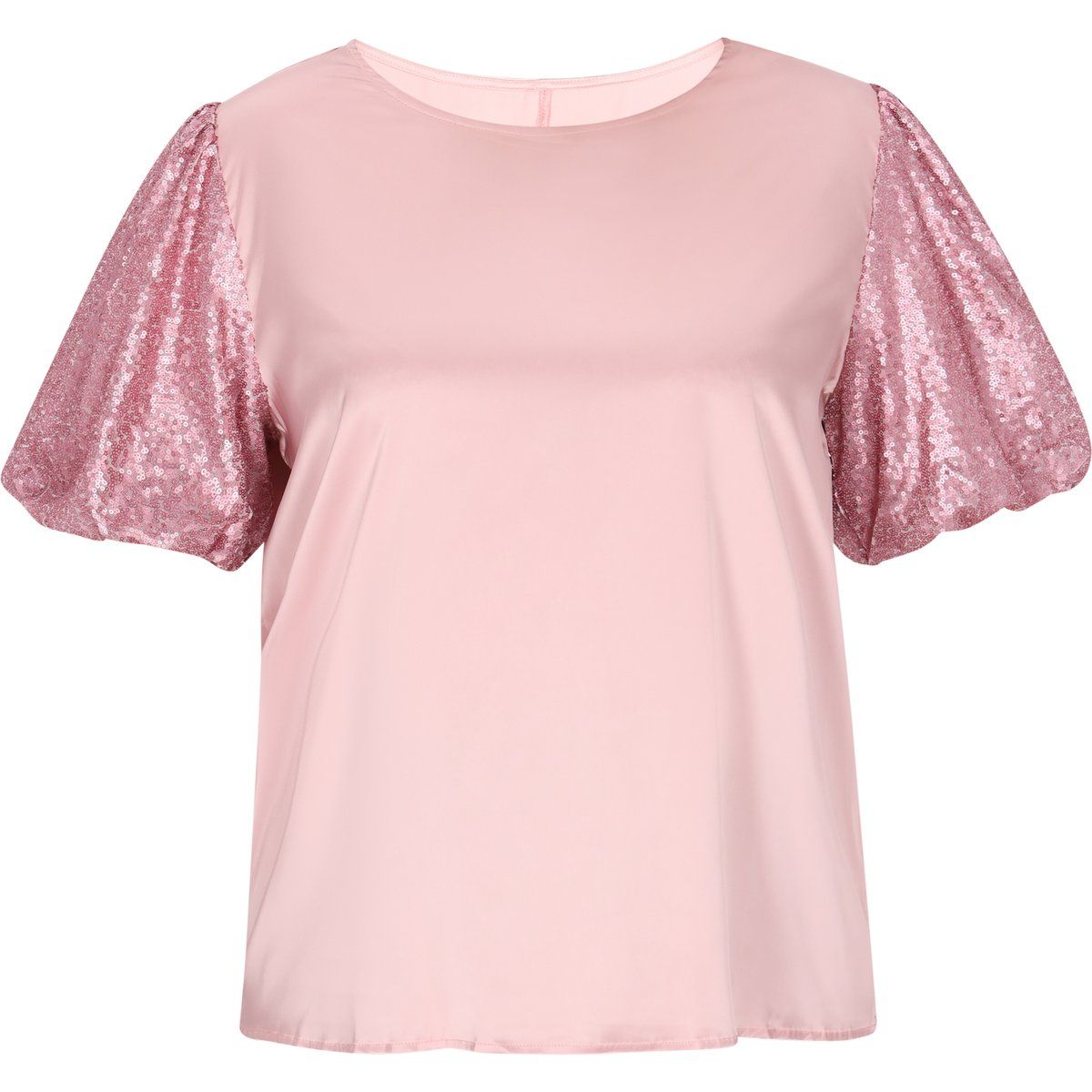 Elegante Puffärmel-Bluse mit Pailletten
