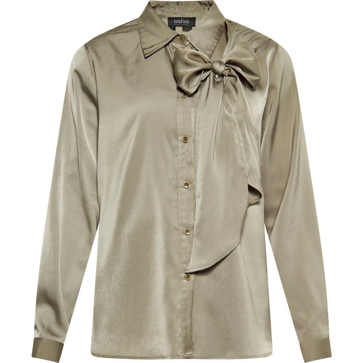 Elegante Satinbluse mit Schulterschleife