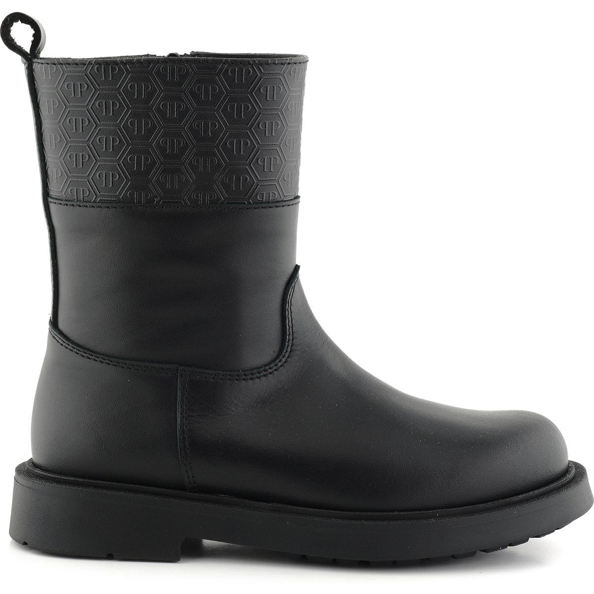 Leder-Low-Boots mit Monogramm-Prägung
