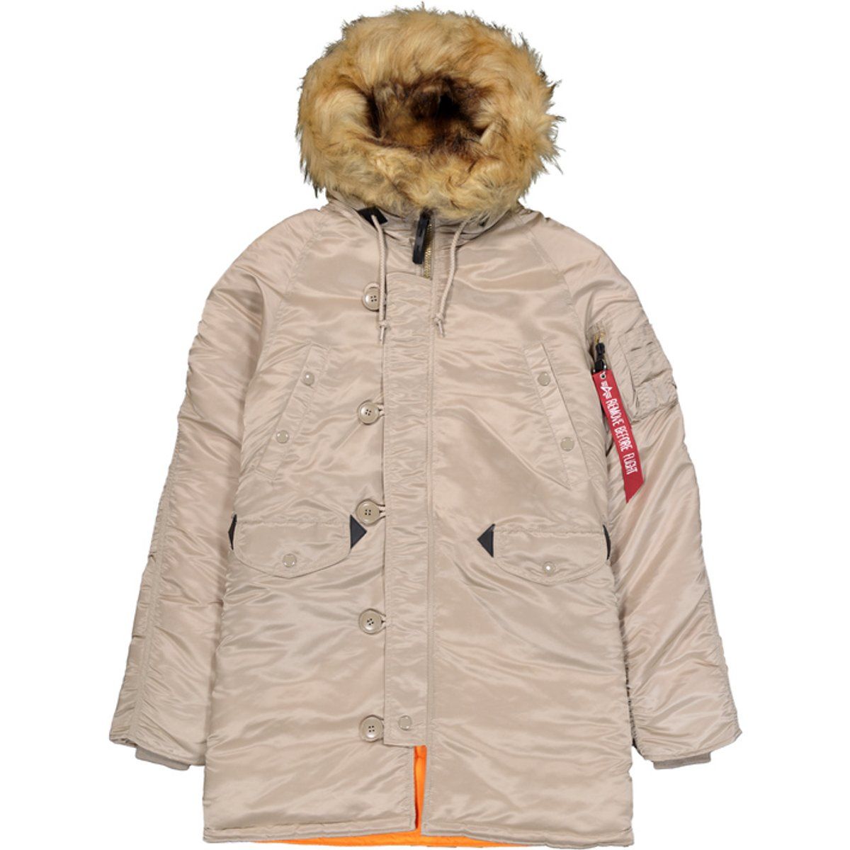 Taillierter Winterparka mit Kunstfellbesatz