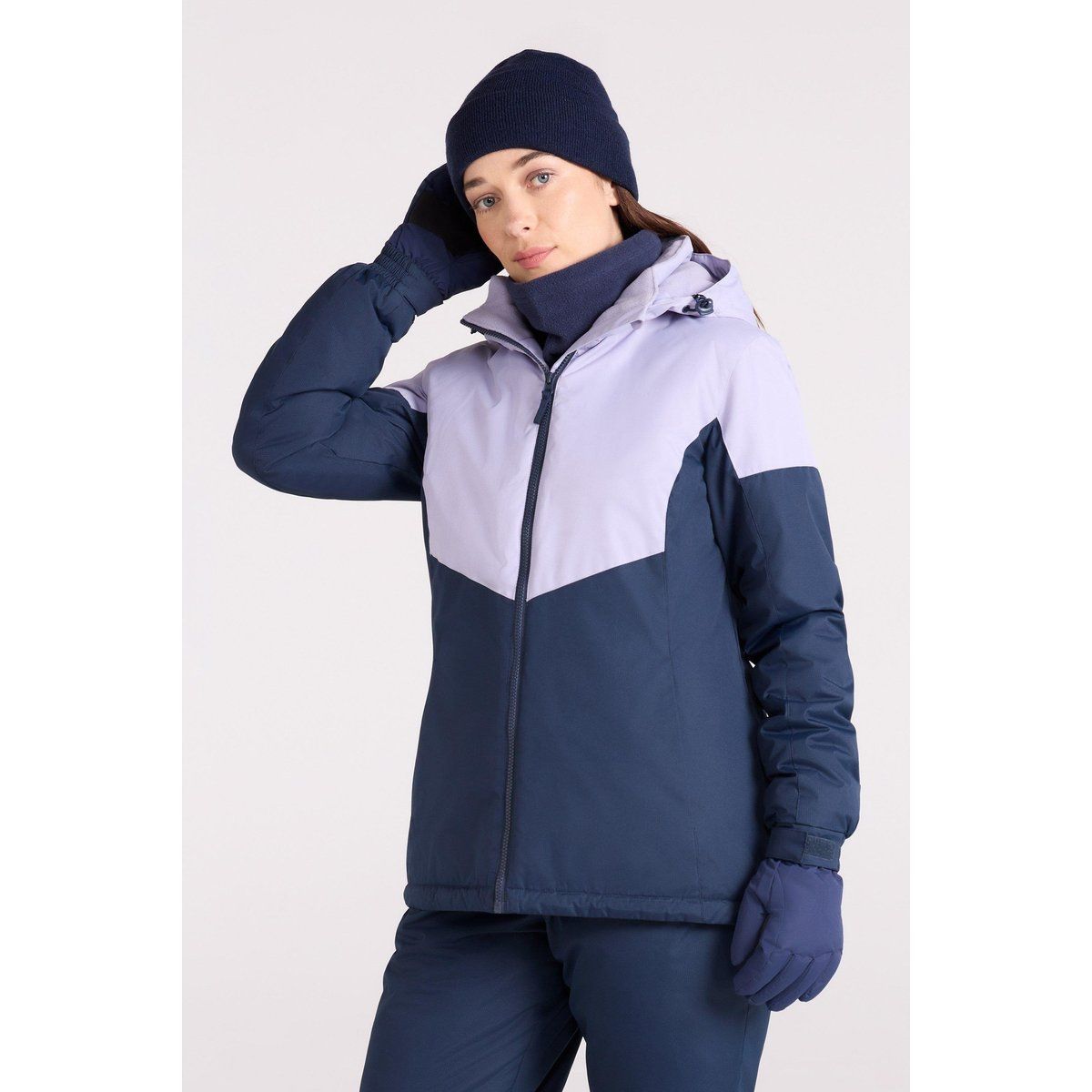 Isolierte Color-Block Skijacke