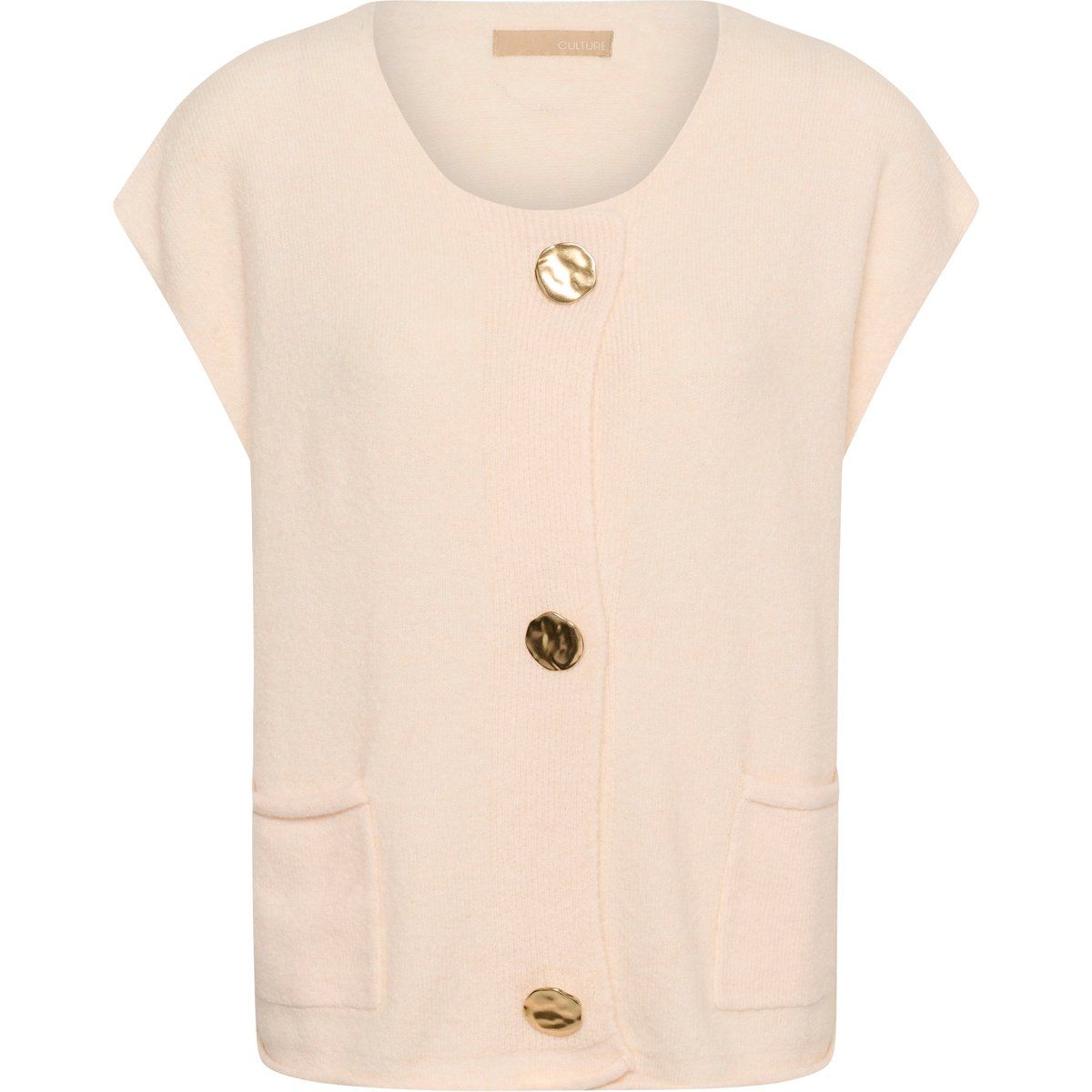 Oversize-Strickweste mit Goldknöpfen
