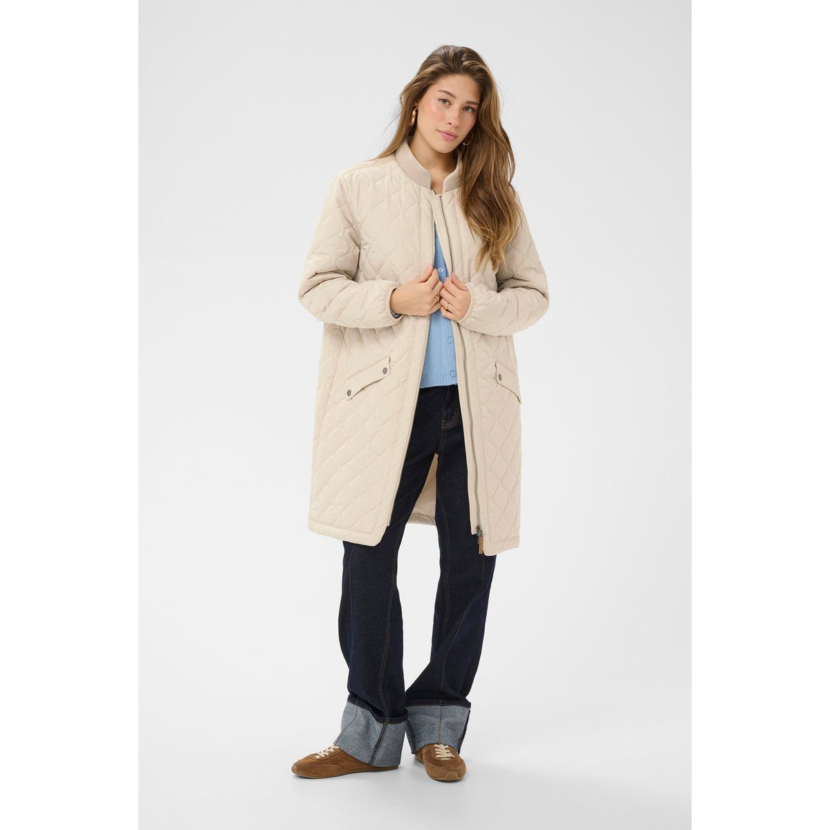 Gesteppte Longjacke in Loose Fit