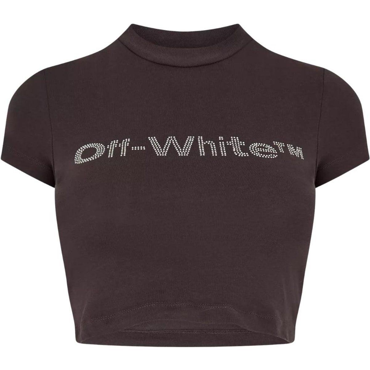 Kurzes T-Shirt mit Kristall-Logo