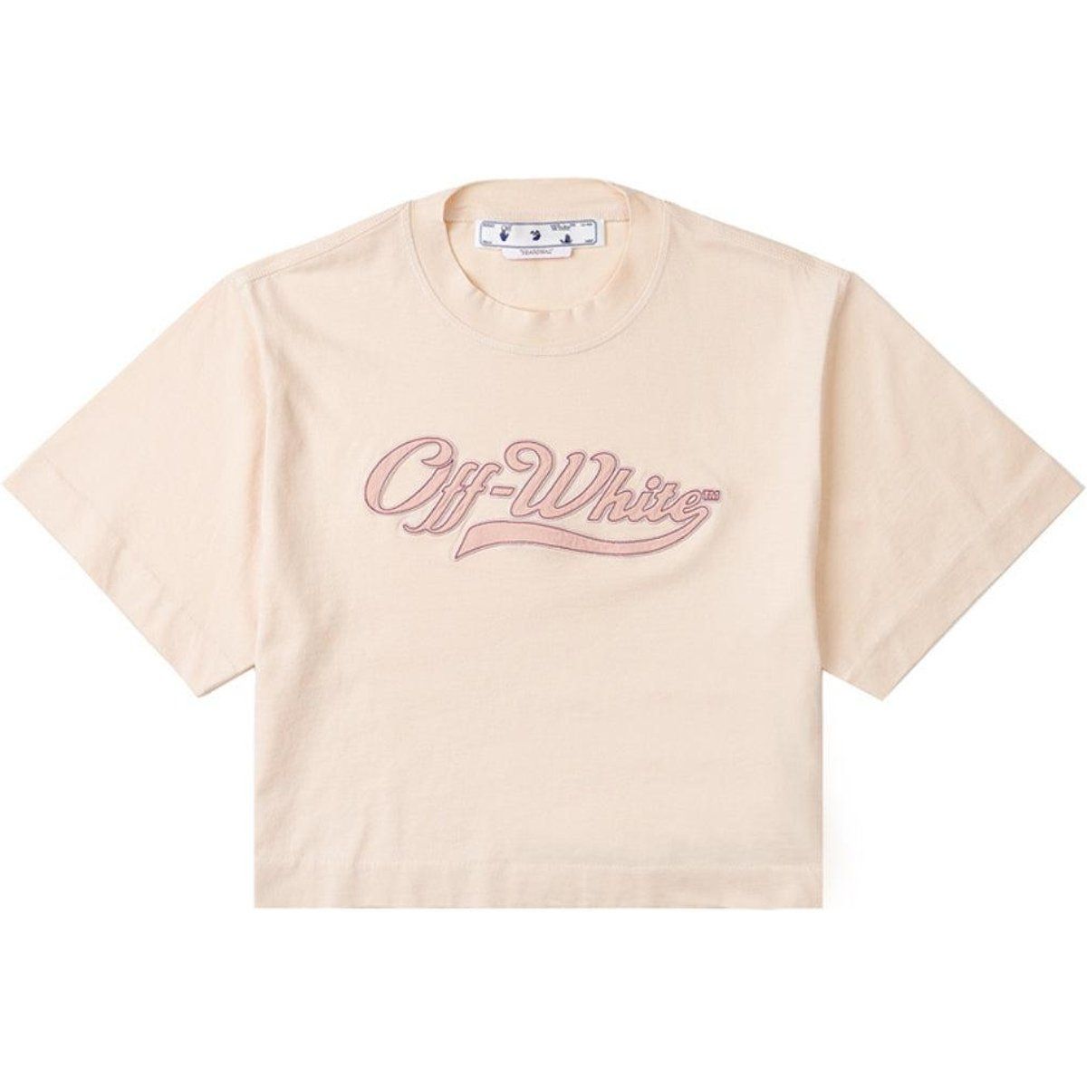 Kurzes T-Shirt mit Logostickerei