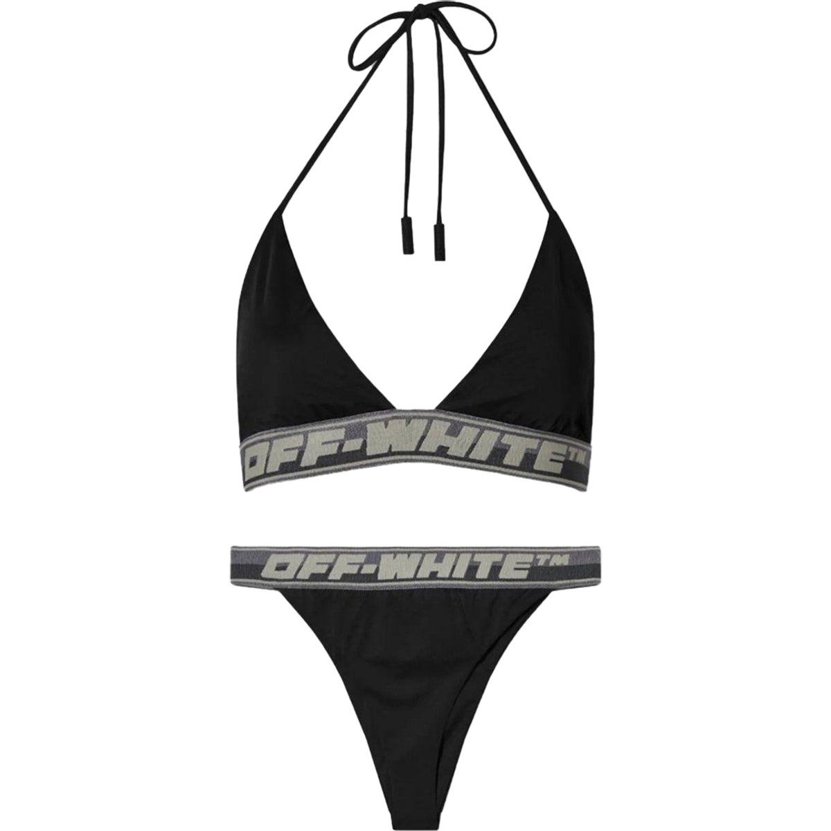 Triangel-Bikini mit Logo-Bund