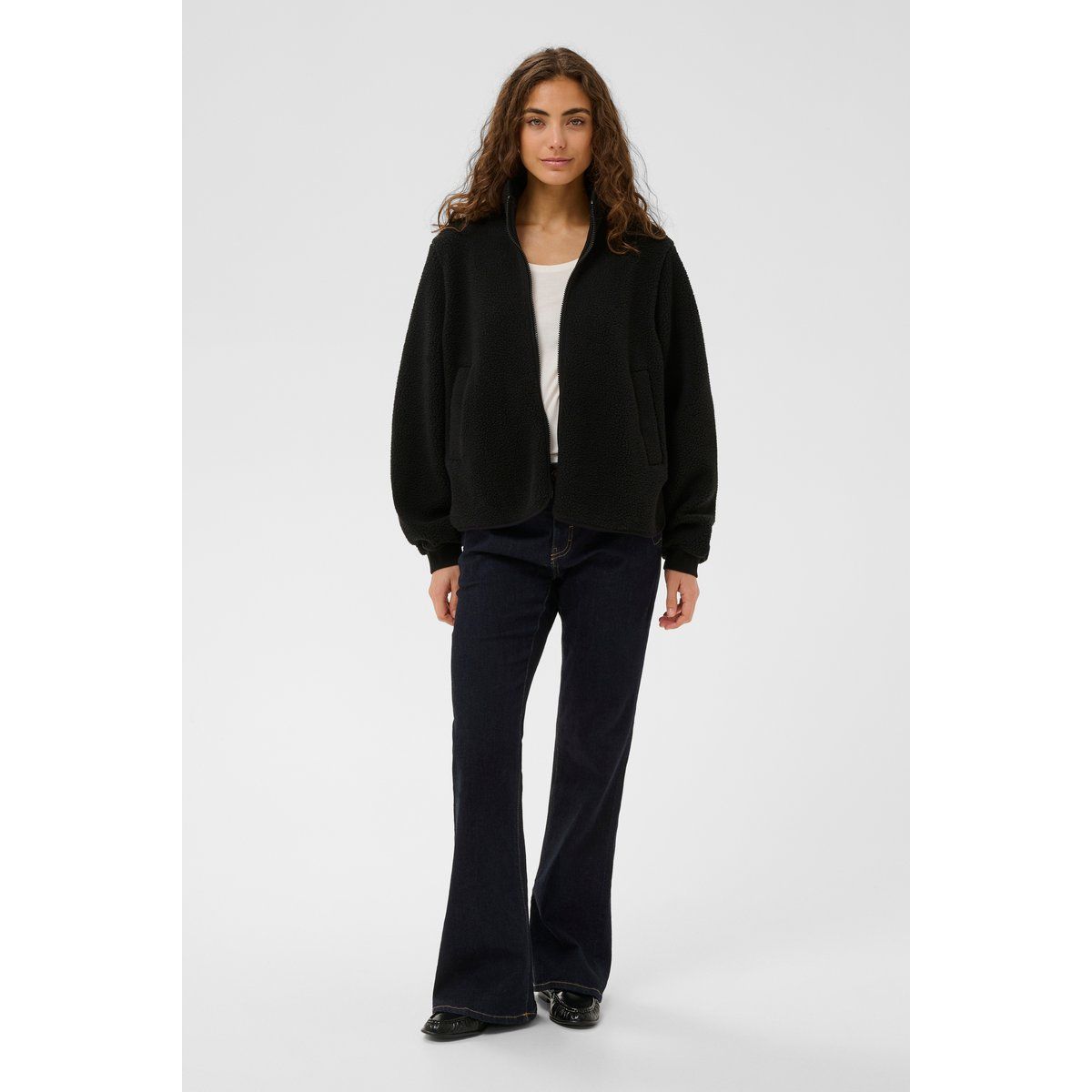 Relaxed-Fit Teddy-Fleecejacke
