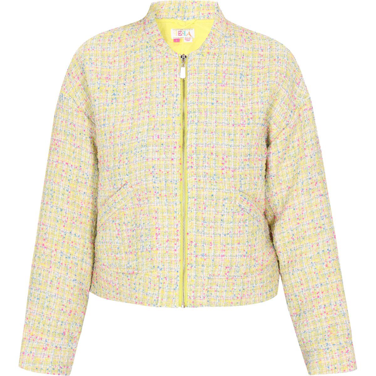 Strukturierte Bouclé-Jacke mit Reißverschluss