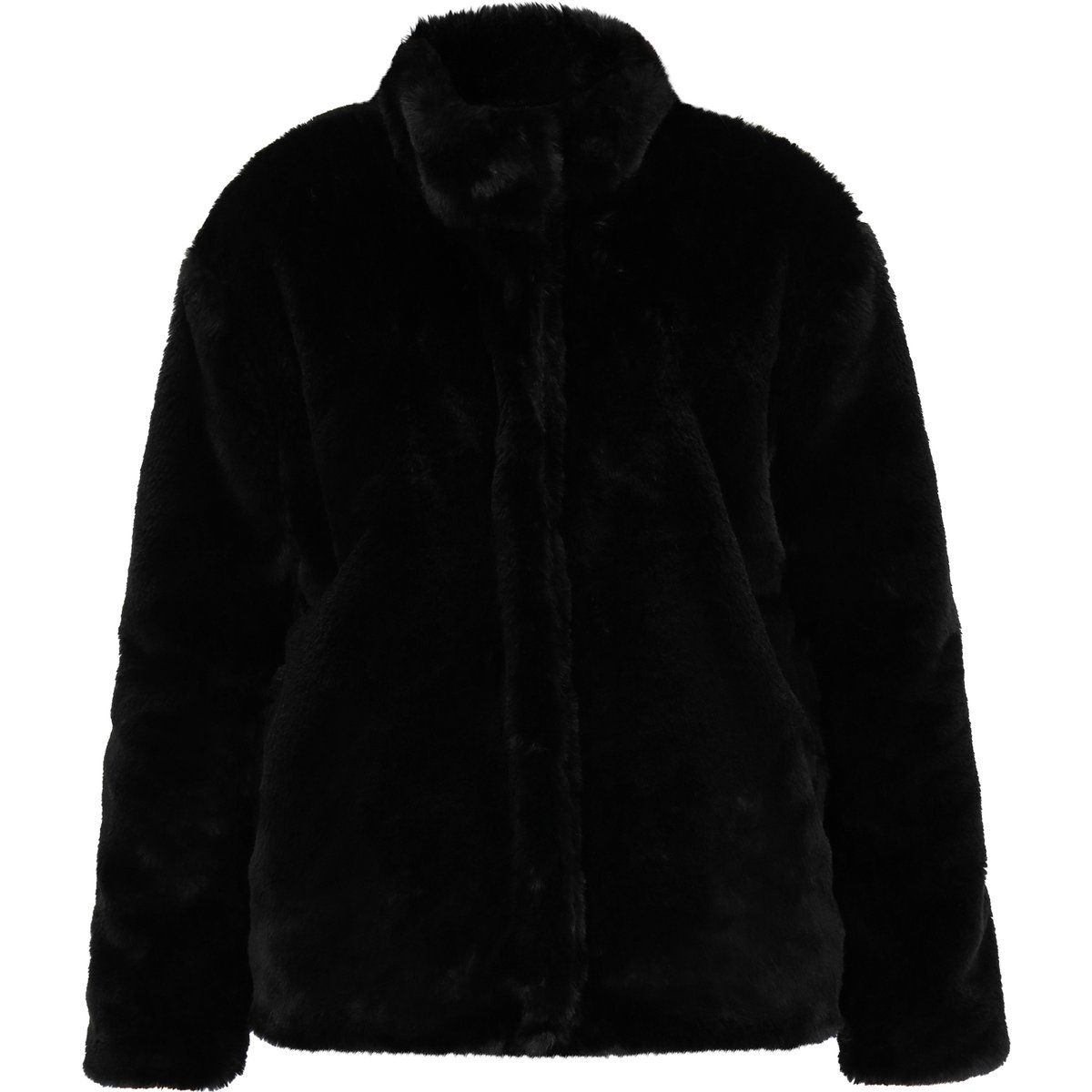 Elegante Webpelzjacke mit Stehkragen