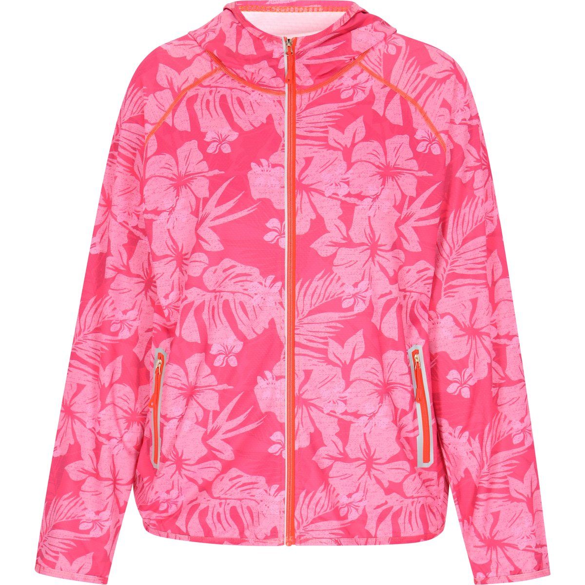 Kapuzenjacke mit tropischem Blumenmuster