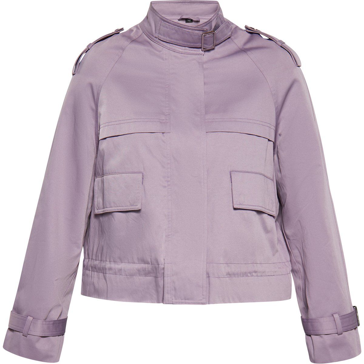 Kurze Utility-Jacke mit Schnallen-Kragen